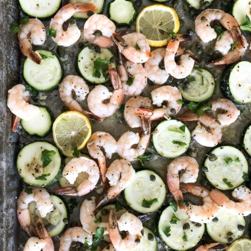 Shrimp and Zucchini Sheet Pan