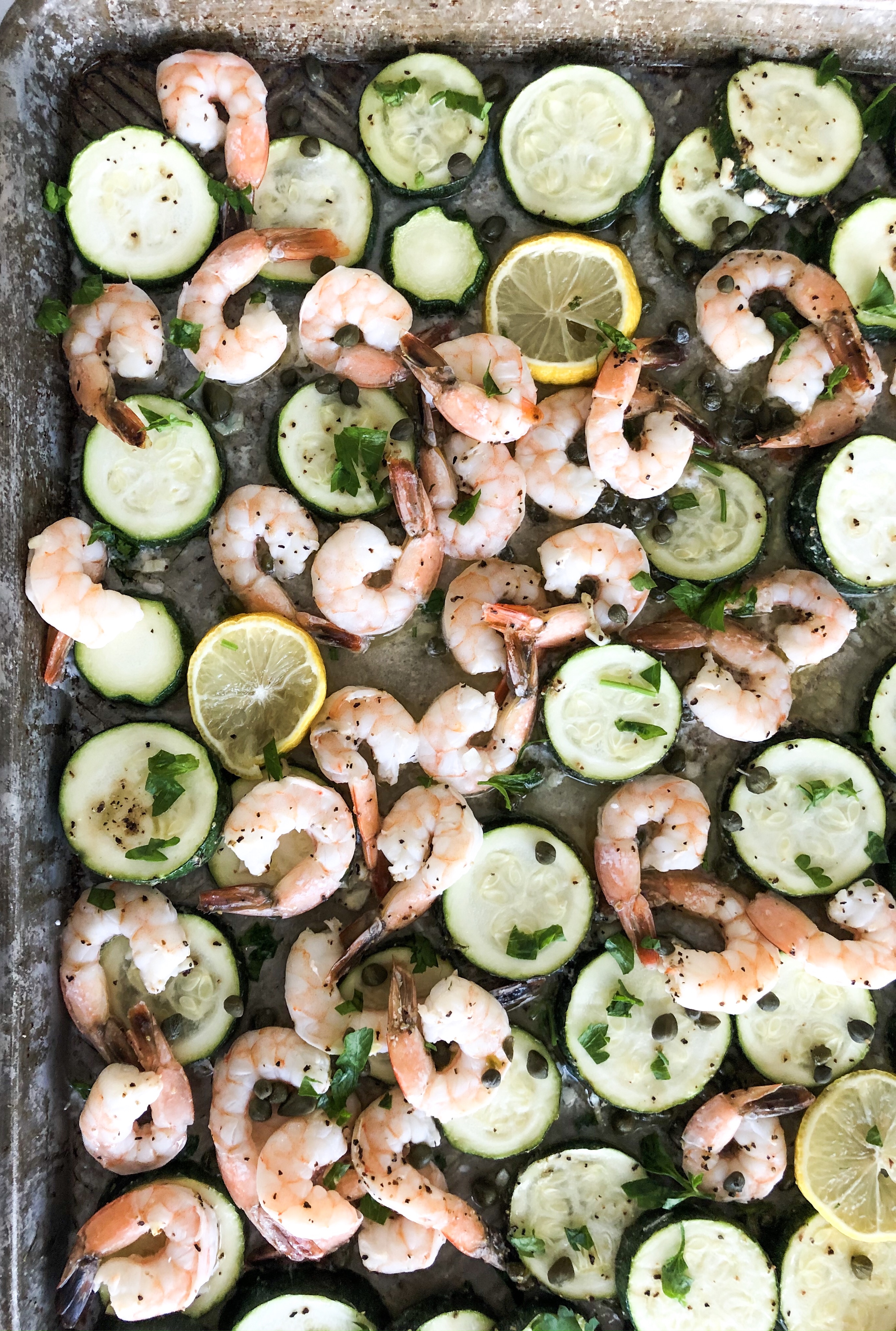 Shrimp and Zucchini Sheet Pan